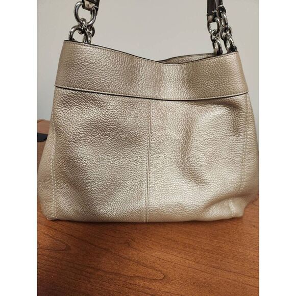 Coach Brand Lexy Mushroom #F38879 Genuine Pebble Leather Shoulder Satchel - Picture 3 of 10